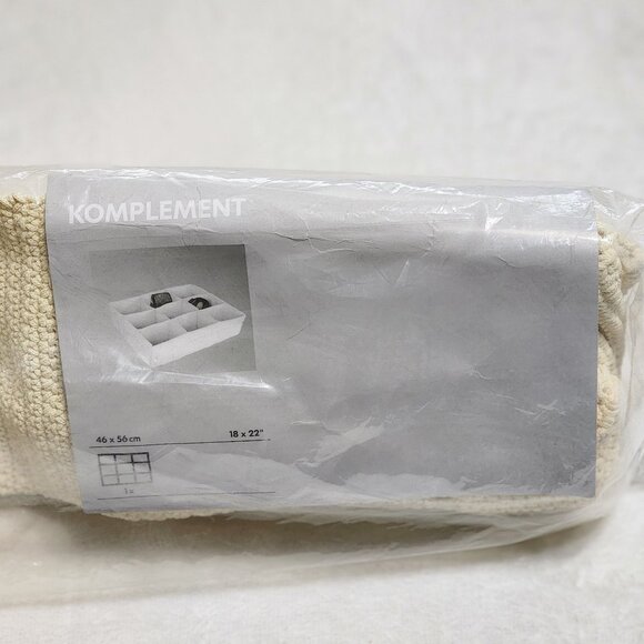 IKEA Komplement Drawer Organizer Ivory Crochet 9-Compartments Storage #0825255B - Picture 3 of 8